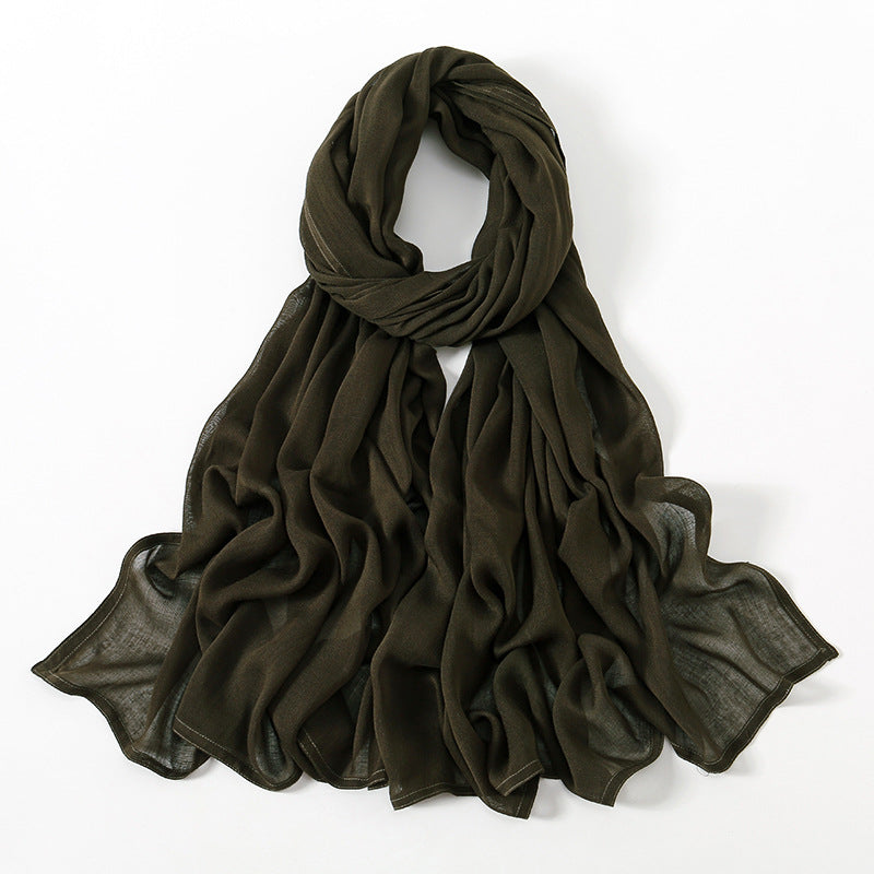Solid Color Malay Indonesian Rayon Scarf Wide Brim Thin Modal Breathable