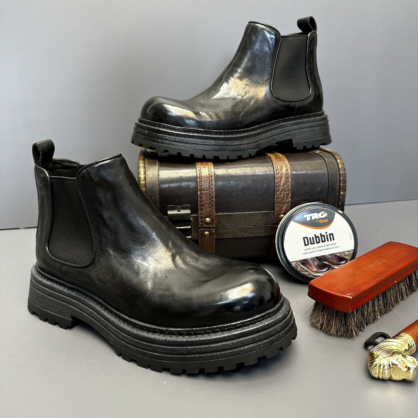 Men’s Genuine Horse Leather Retro High-Top Martin Boots