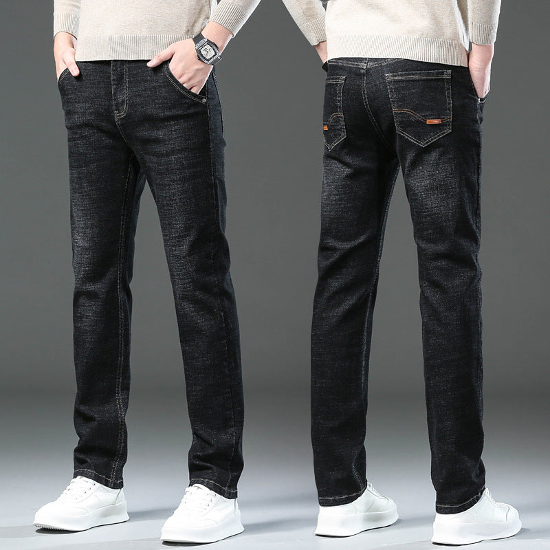 Men's Loose Fit High-Stretch Straight Jeans – Relaxed Comfort, Effortless Style