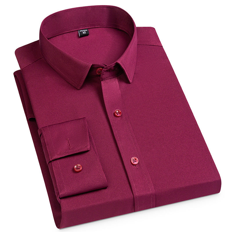 Men’s Spring Stretch Long-Sleeve Business Casual Shirt – Slim, Comfortable & Wrinkle-Resistant