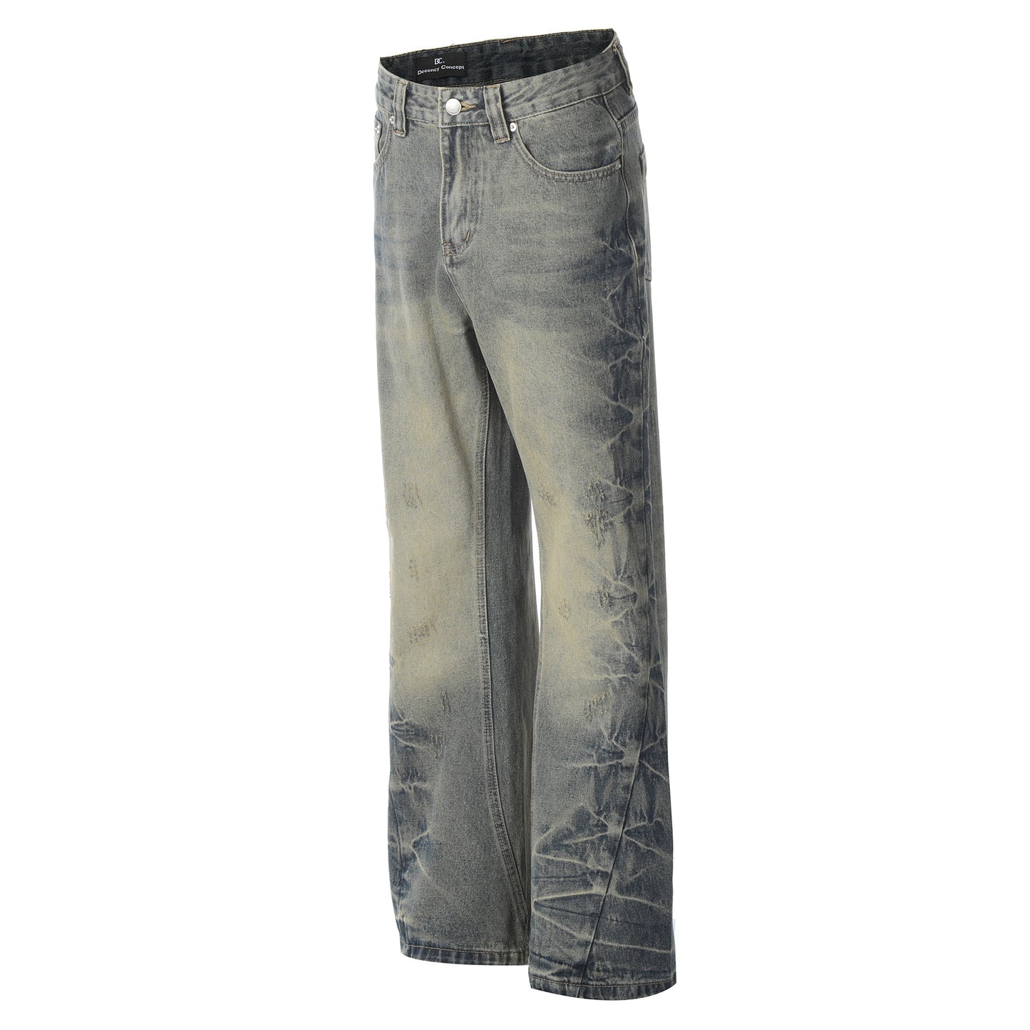 Vintage Washed Loose Fit Flared Jeans – Retro Street Style for Men