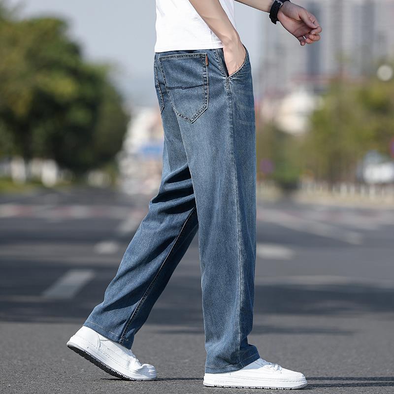 Fashion Personality Ultra-Thin Tencel Jeans for Men – Breathable & Lightweight
