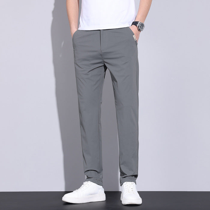 Men's High Elastic Ice Silk Quick-Drying Pants – Ultra-Light Breathable Summer Trousers