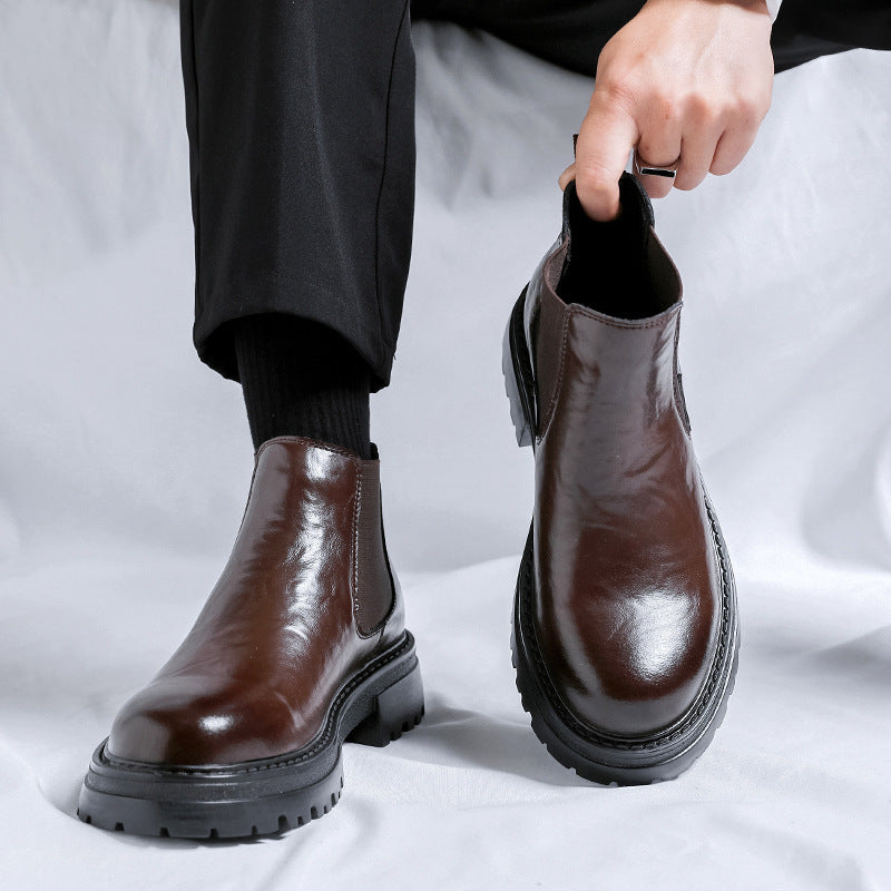 Men’s Mid-Top British-Style Martin Shoes – Low-Top Design