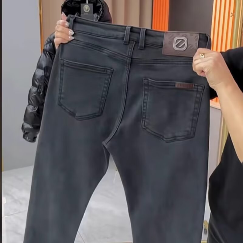 Men's Washed Slim Fit Black Jeans – European-Inspired Urban Style