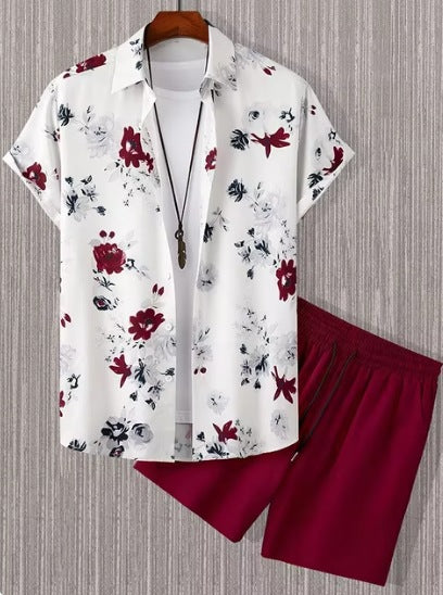 Men’s 3D Digital Print Shirt & Shorts Set – Bold Summer Casual Outfit