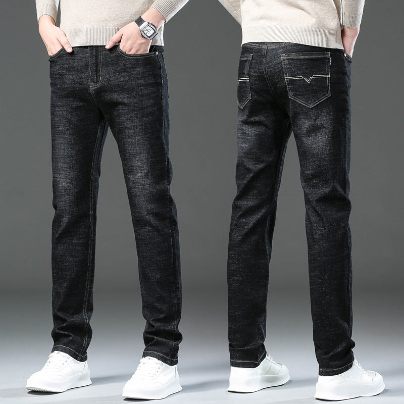 Men's Loose Fit High-Stretch Straight Jeans – Relaxed Comfort, Effortless Style