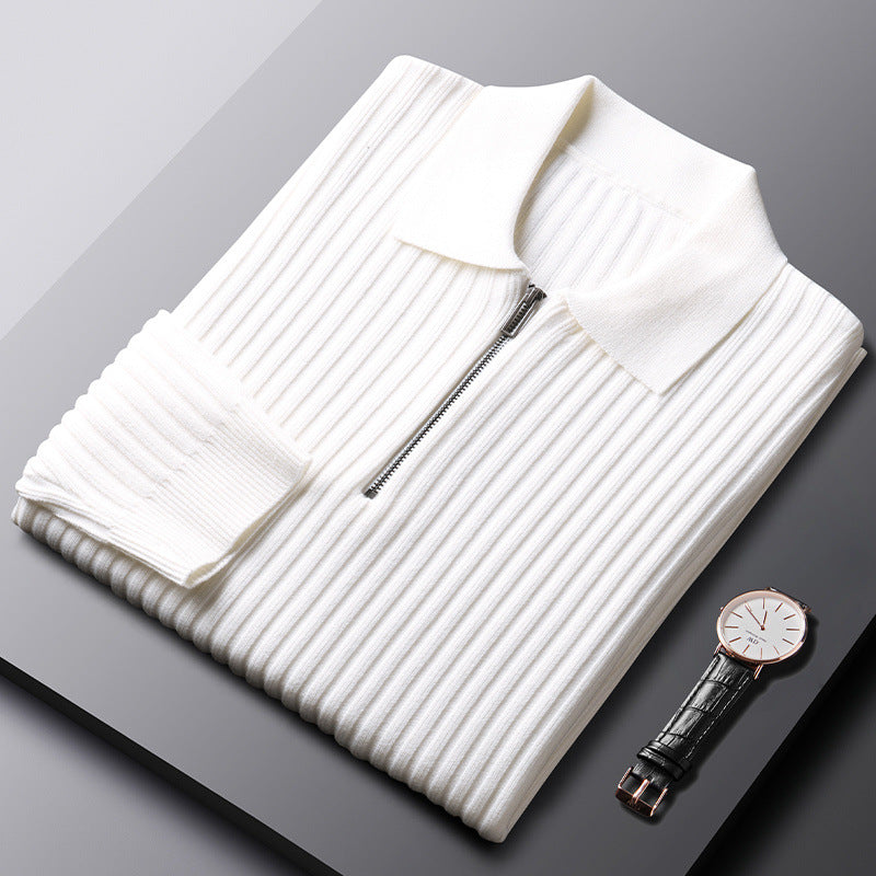 Men’s Half‑Zip Slim Fit Sweater – Autumn/Winter Knit Pullover