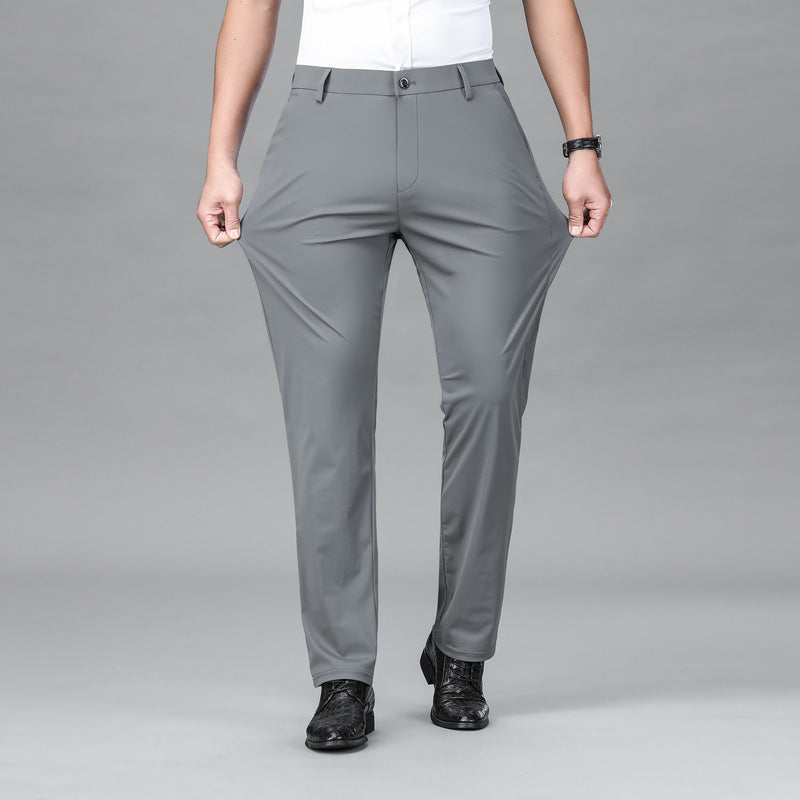 Men’s Fashion Personality Tencel Business Casual Pants – Soft, Breathable, All-Season Trousers