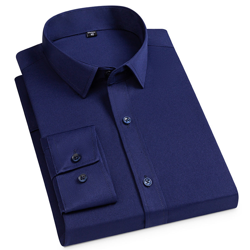 Men’s Spring Stretch Long-Sleeve Business Casual Shirt – Slim, Comfortable & Wrinkle-Resistant