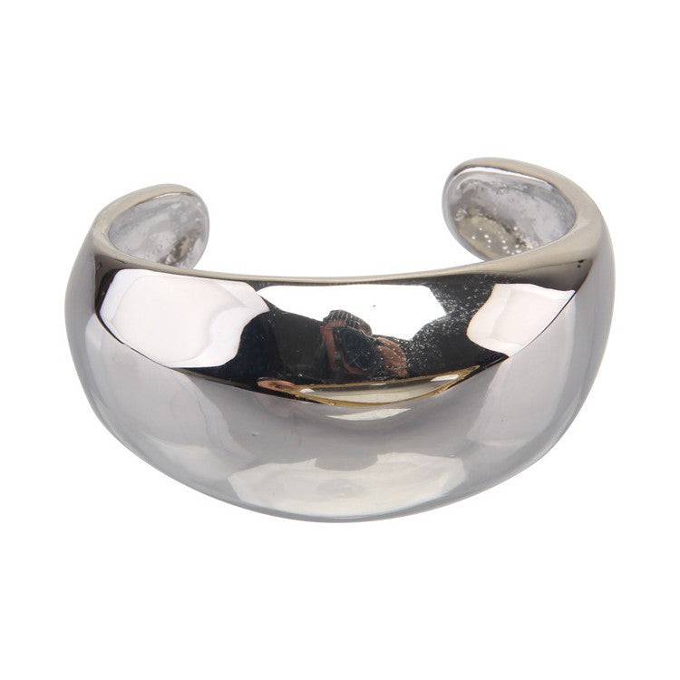 Niche Wide Metal Curved Glossy Bracelet Light Luxury High Sense