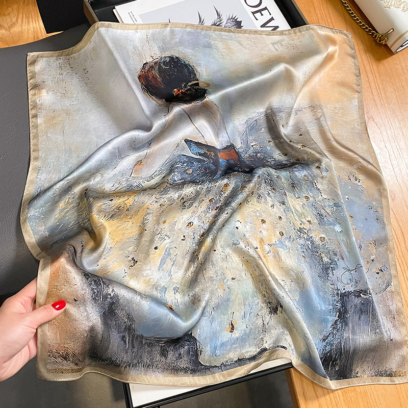 Women's Simple Decorative Silk Scarf