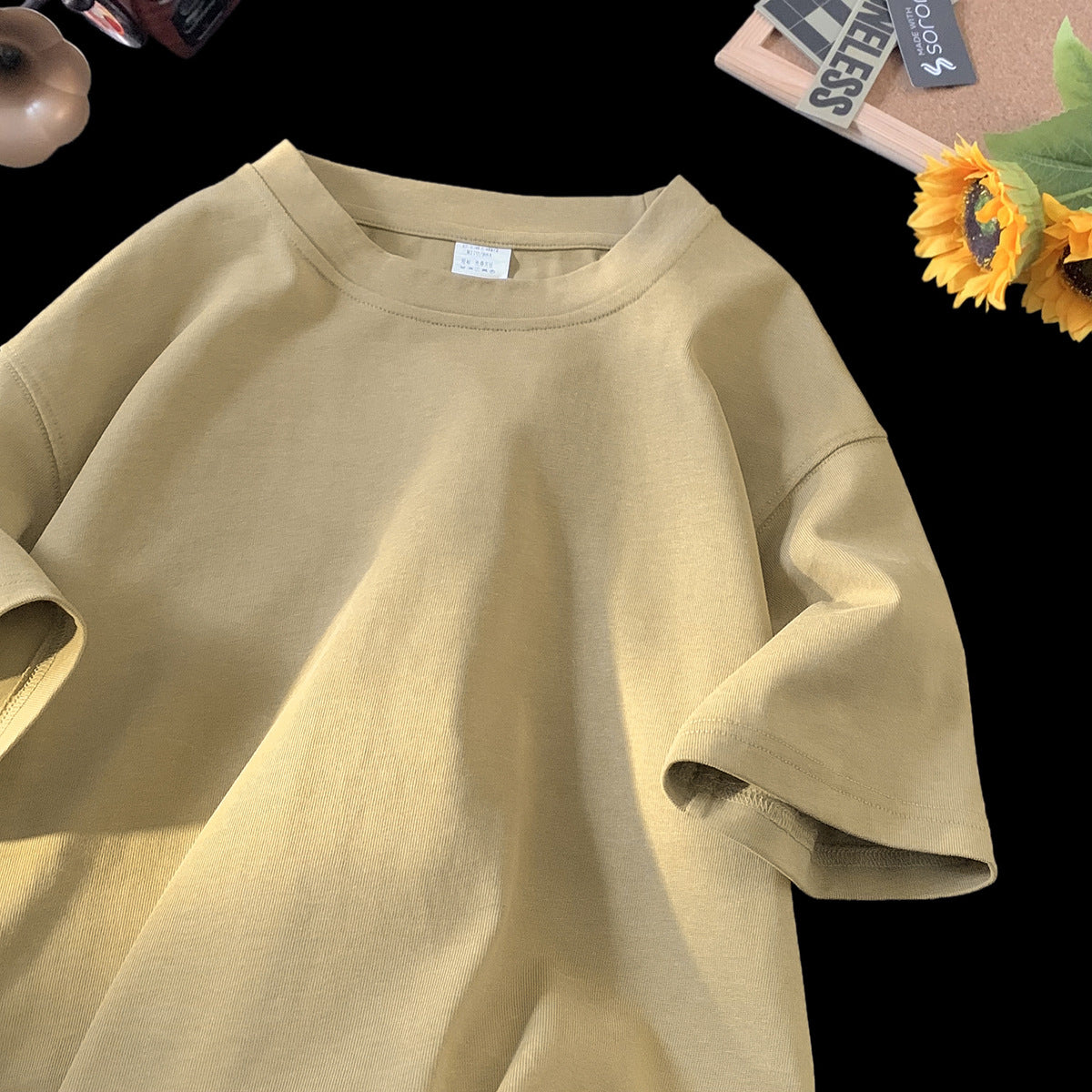 Stone Washed Ice-feeling Tencel Cotton Ice Silk Short Sleeve T-shirt