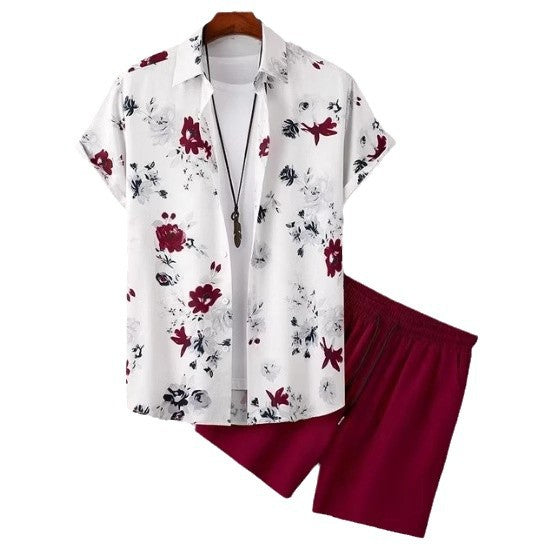 Men’s 3D Digital Print Shirt & Shorts Set – Bold Summer Casual Outfit
