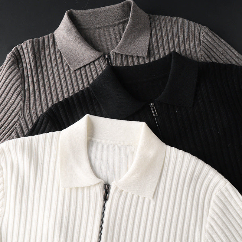 Men’s Half‑Zip Slim Fit Sweater – Autumn/Winter Knit Pullover