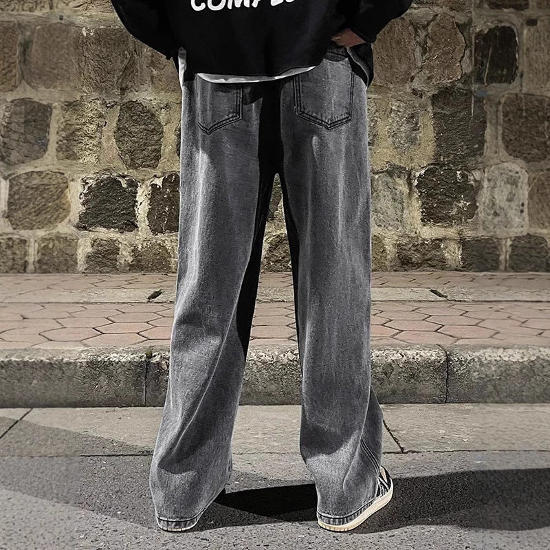 Men’s Straight Loose Jeans – Classic American Street Fit Denim