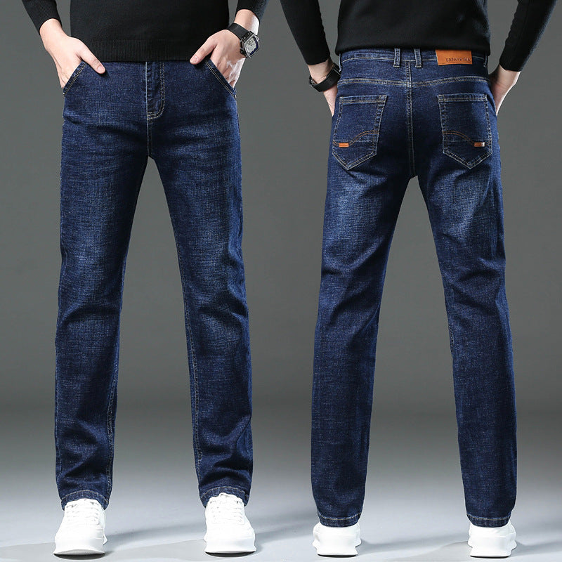 Men's Loose Fit High-Stretch Straight Jeans – Relaxed Comfort, Effortless Style