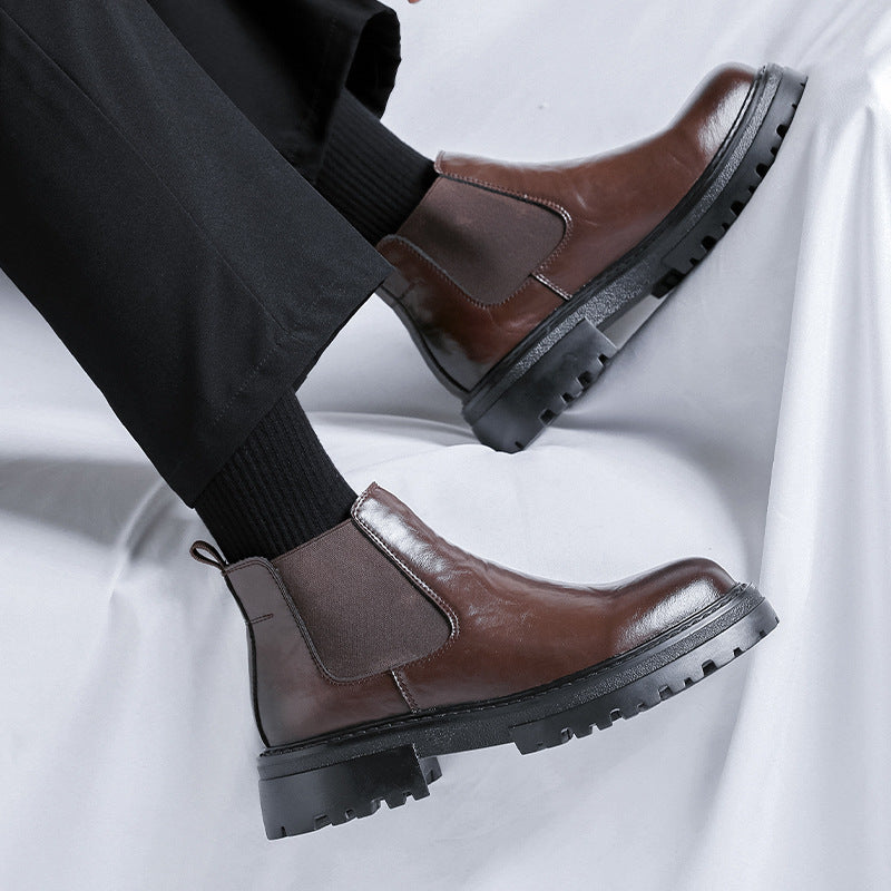 Men’s Mid-Top British-Style Martin Shoes – Low-Top Design