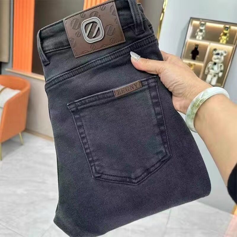 Men's Washed Slim Fit Black Jeans – European-Inspired Urban Style