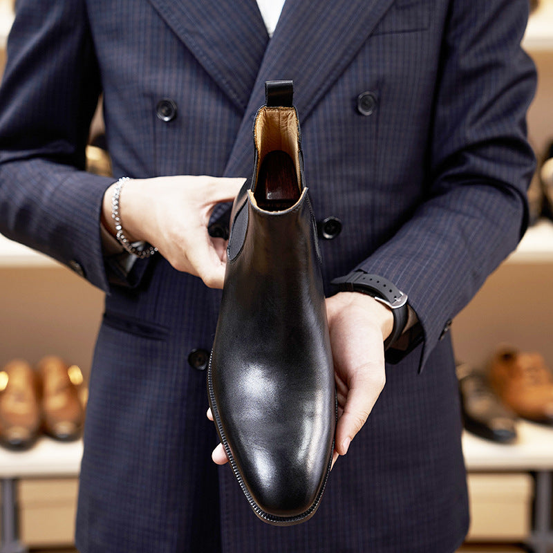 Men’s American-Style Chelsea Boots – Slip-On Leather Ankle Boots