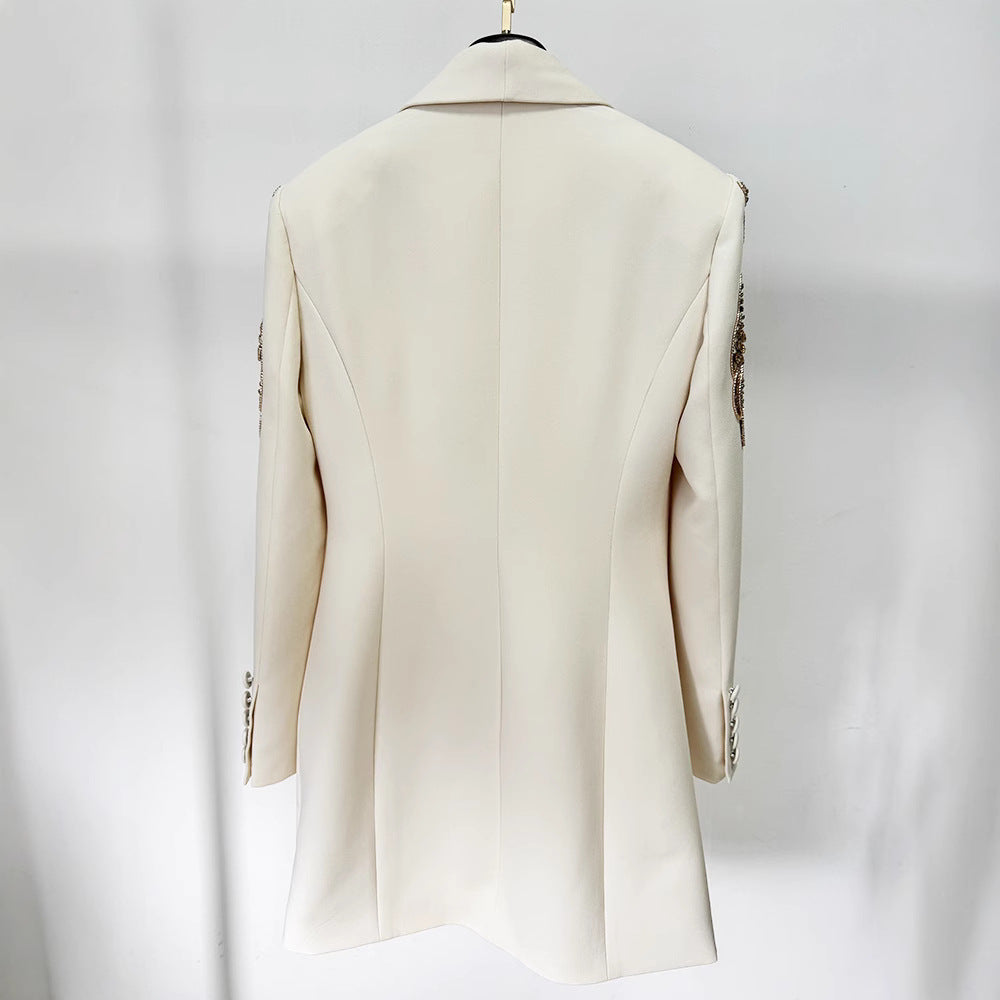 Heavy Industry Beads Diamond Green Fruit Collar Dress Suit Skirt