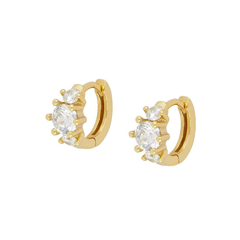 European And American Zircon Ear Clip Eardrops Hours Ear Ring