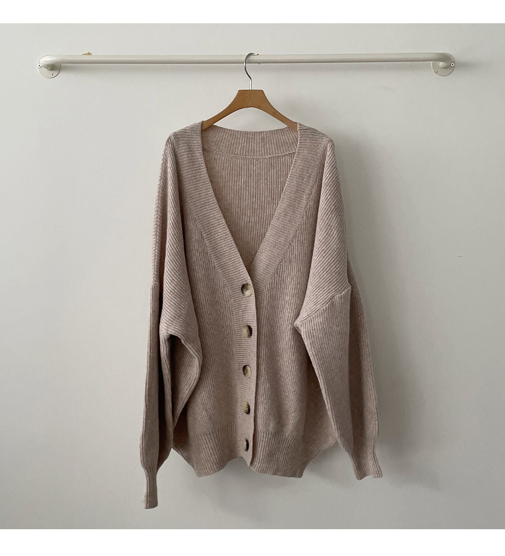 Lazy Style Single Breasted Loose Sweater