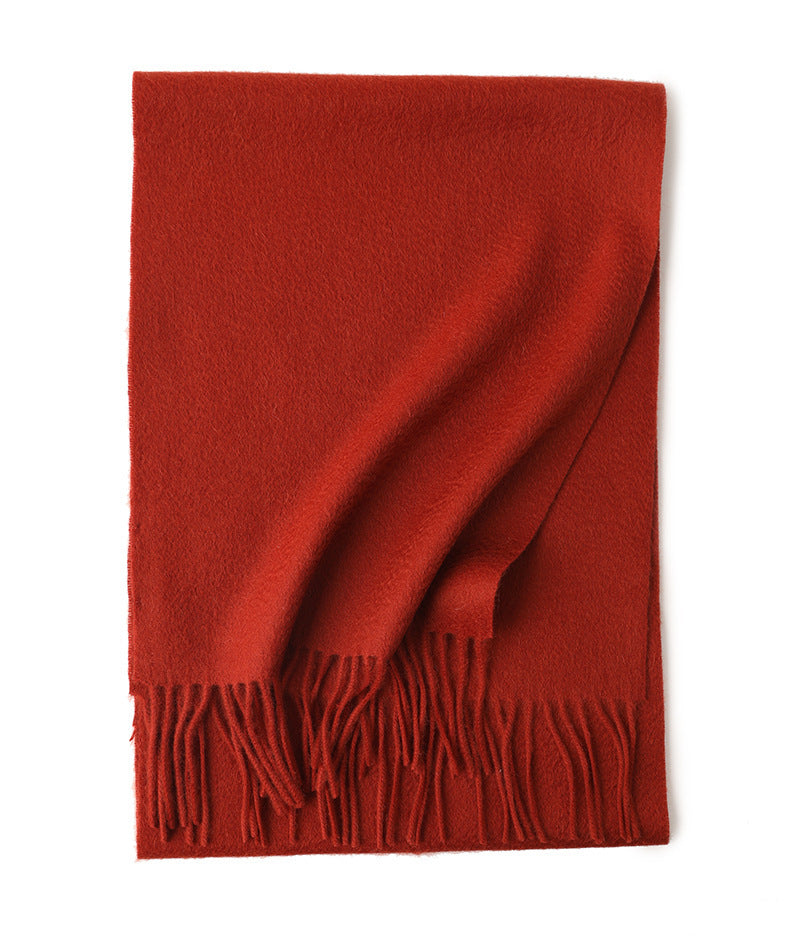 Water Ripple Pure Color Cashmere Warm Scarf