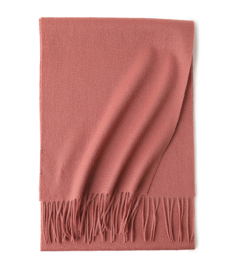 Water Ripple Pure Color Cashmere Warm Scarf