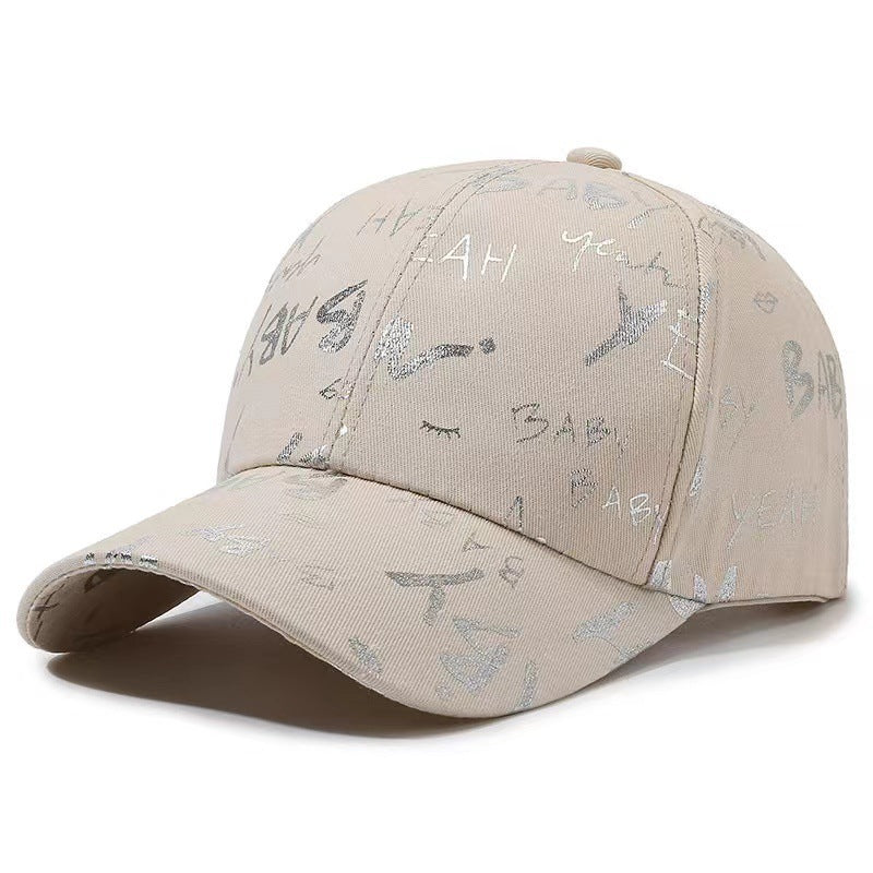 Internet Celebrity Letters Printed Peaked Cap
