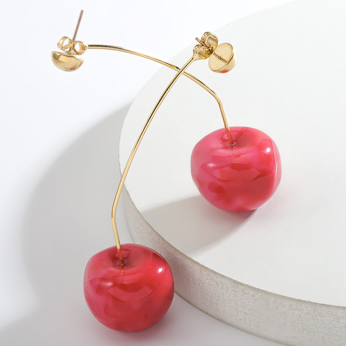 INS Style Red Simulation Cherry Fruit Shape Ear Studs