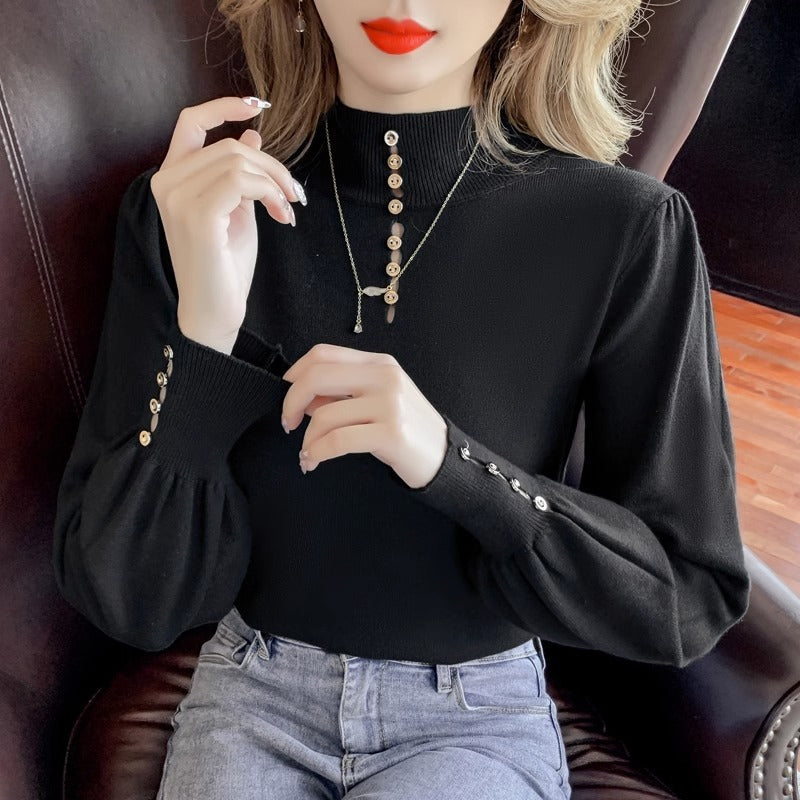 Women's Half Turtleneck Pullover Sweaters Bottoming Shirt
