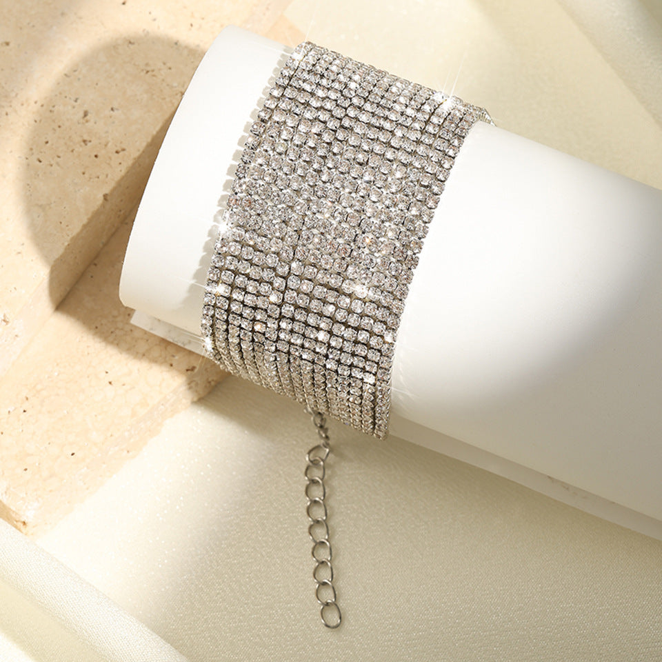 Fashion Grandeur Personality Multi-layer Rhinestone Chain Bracelet