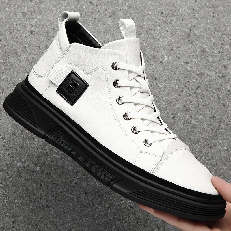 Men’s High-Top Leather Casual Shoes – Winter Collection