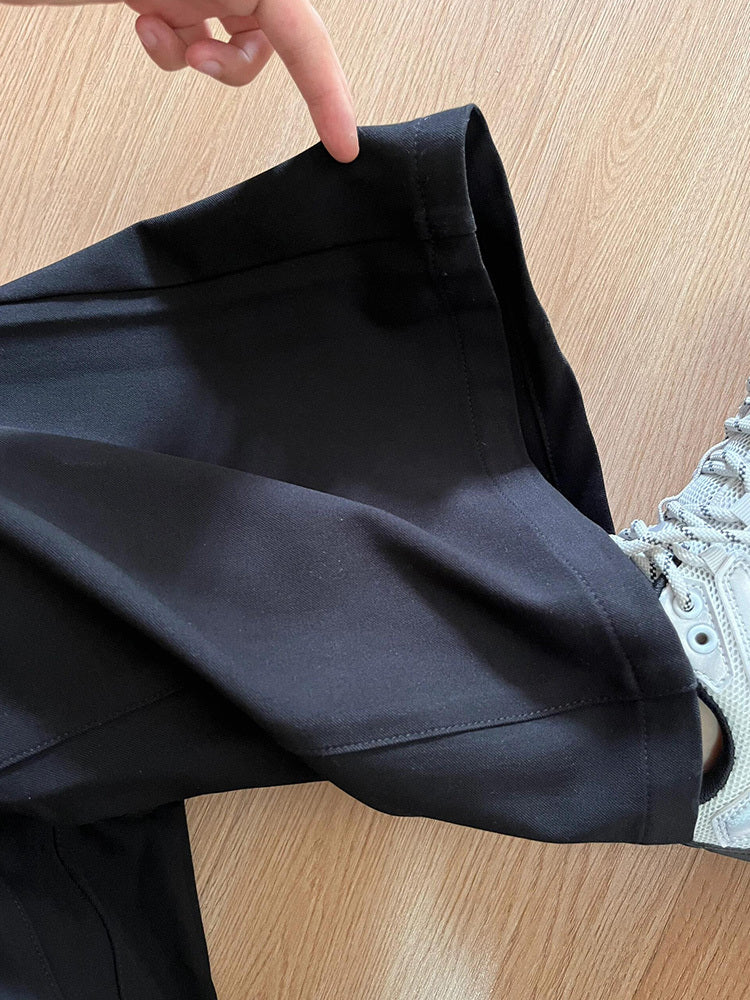 Black High-end Loose Lazy Style Women's Small Size Wide-leg Pants