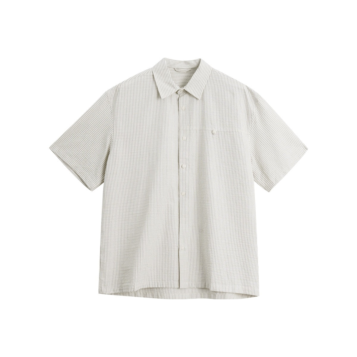 Men’s Striped Patchwork Casual Shirt – Short & Long Sleeve Hybrid