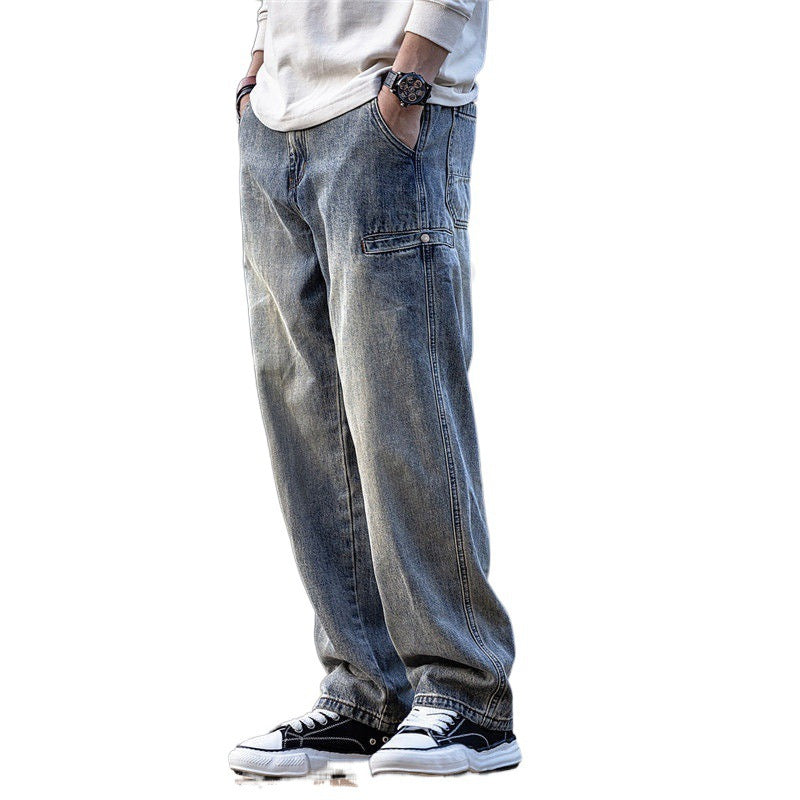 Men’s Retro Wide-Leg Pants – Casual Loose Fit, Minimalist Style Trousers