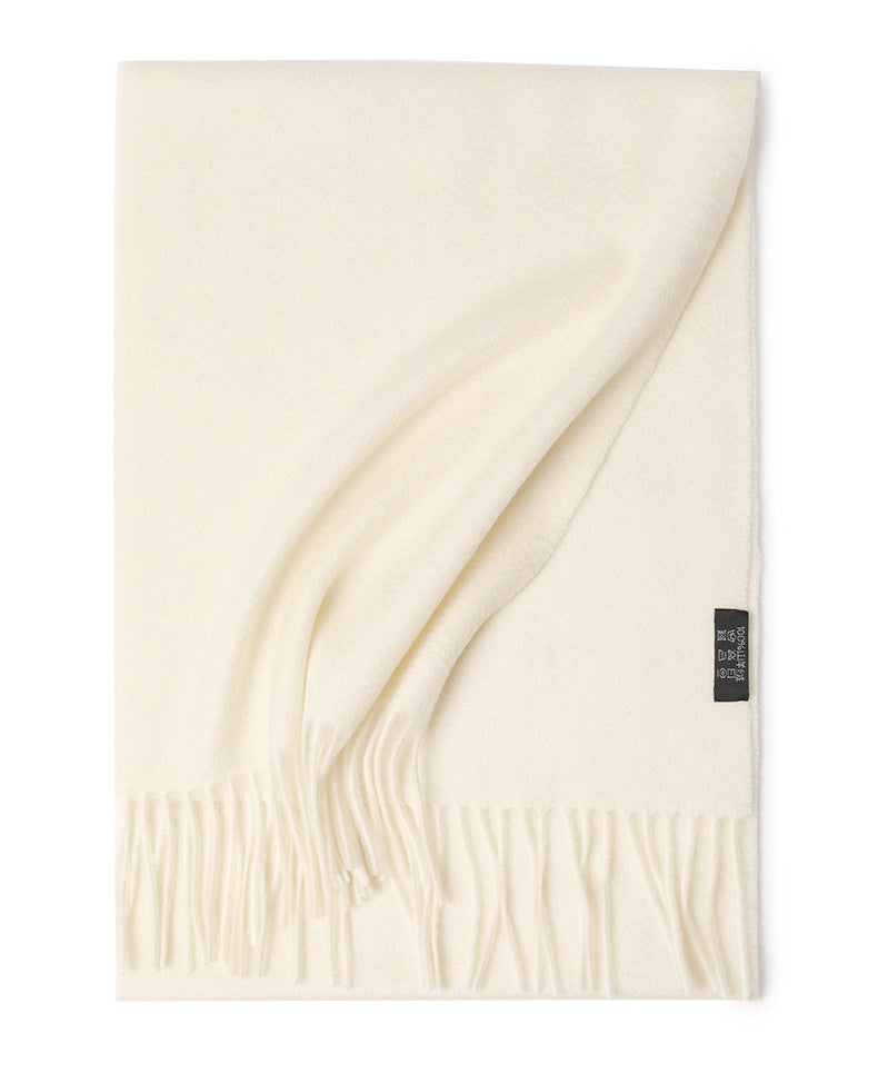 Water Ripple Pure Color Cashmere Warm Scarf