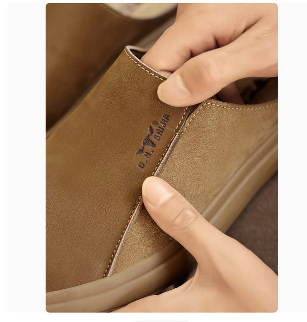 Men’s Deodorant Leather Outdoor Sandals – Breathable, Non-Slip Summer Footwear
