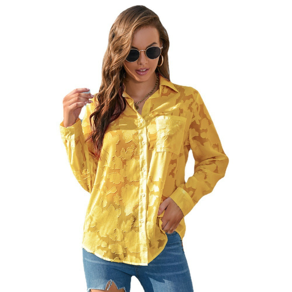 Plus Size Women's Loose Top Casual Chiffon Shirt