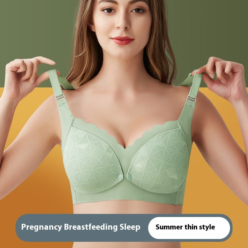 No Steel Ring Pure Cotton Large Size Nursing Bra