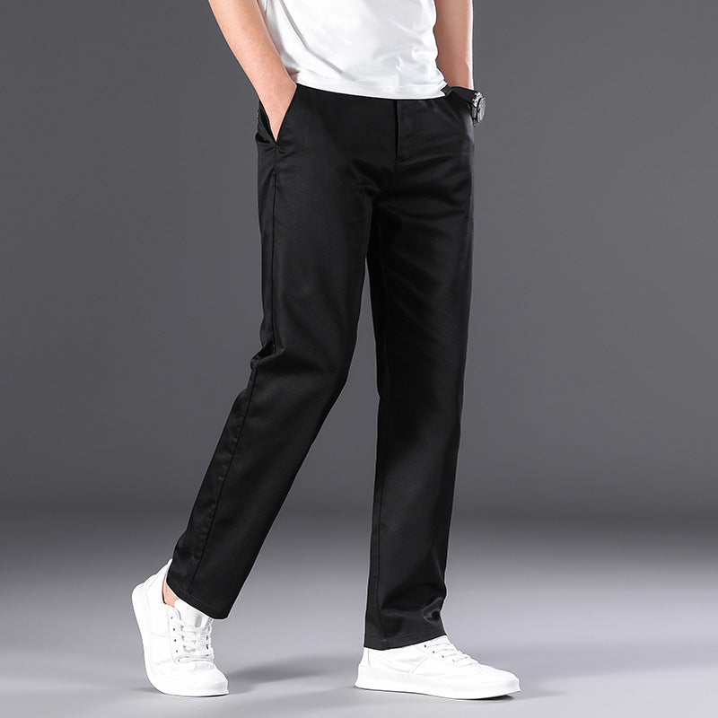 Men’s High Waist Summer Trousers – Plus Size Loose Fit & Breathable Business Pants