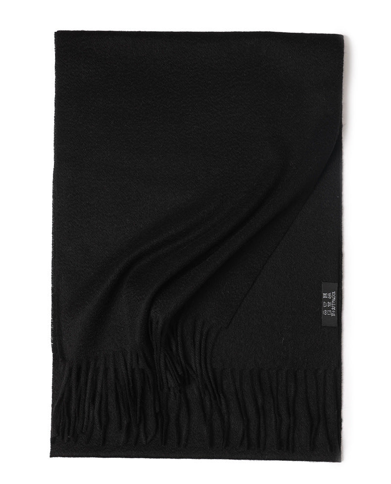 Water Ripple Pure Color Cashmere Warm Scarf