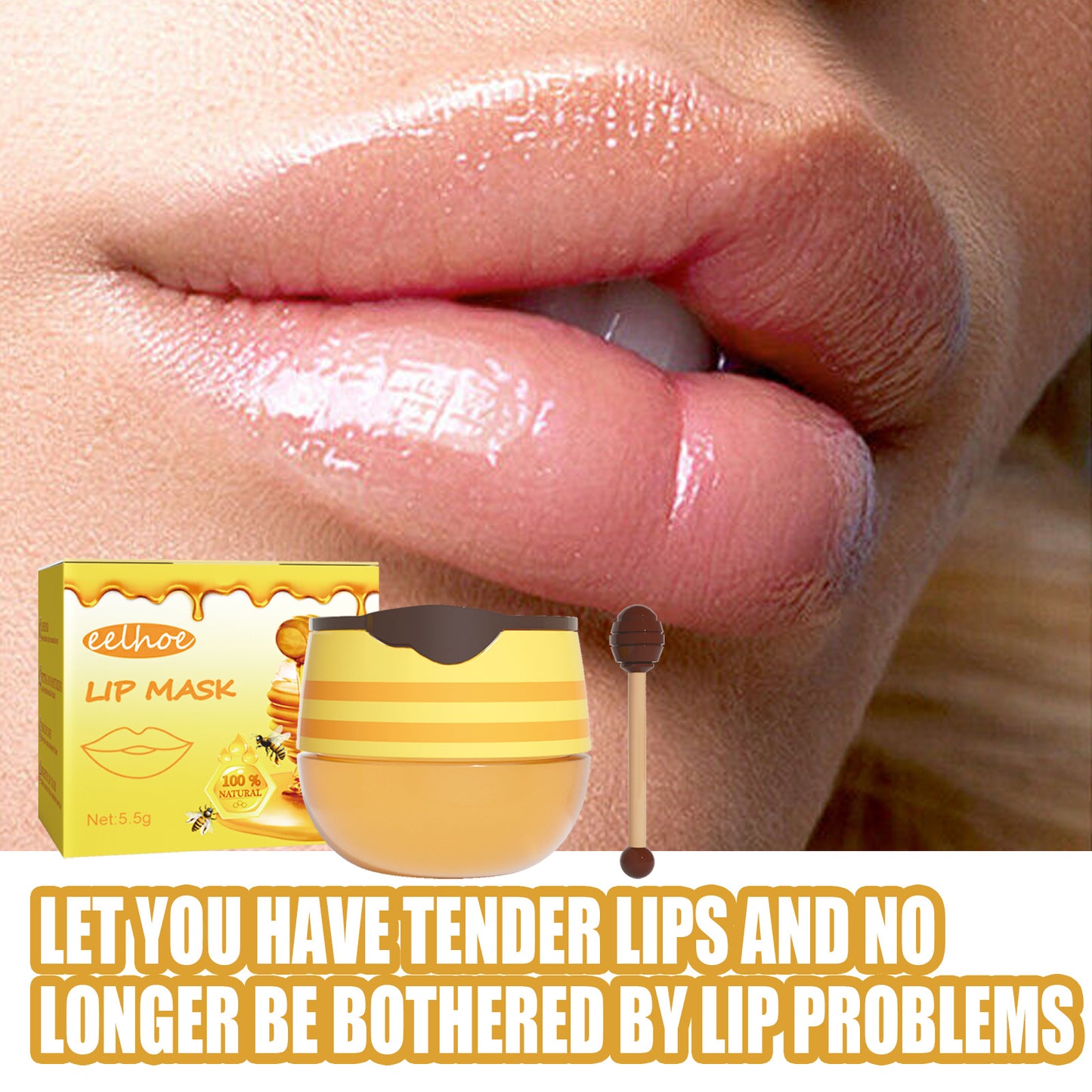EELHOE Honey Lip Mask – Exfoliating & Moisturizing Bee Lipstick for Soft, Bright Lips