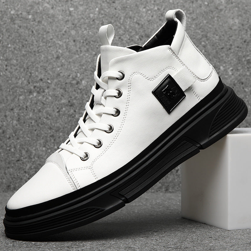 Men’s High-Top Leather Casual Shoes – Winter Collection
