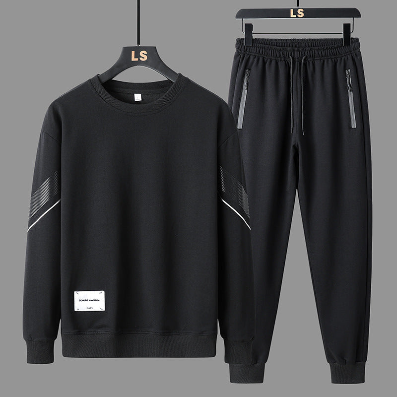 Men’s Casual Round‑Neck Sweater & Sweatpants Set – Soft Lounge Outfit for Fall/Winter