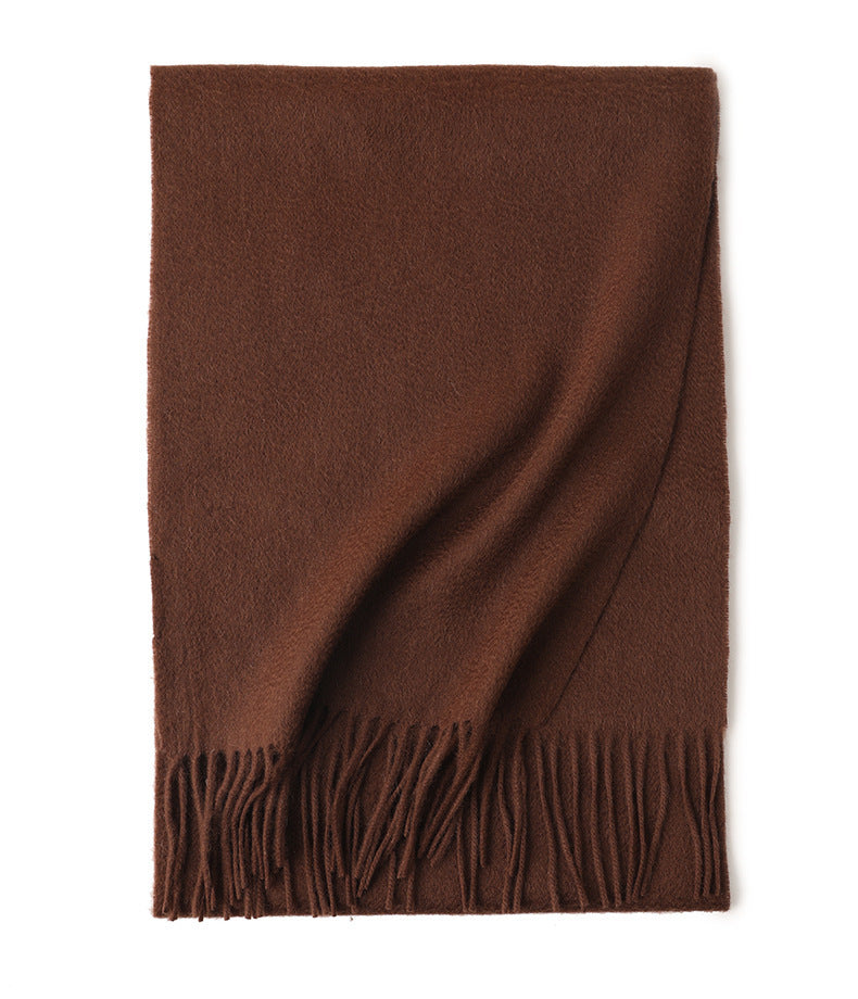 Water Ripple Pure Color Cashmere Warm Scarf