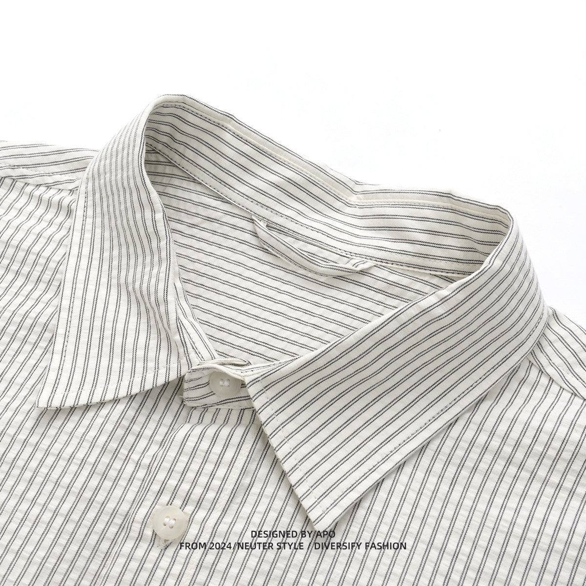 Men’s Striped Patchwork Casual Shirt – Short & Long Sleeve Hybrid
