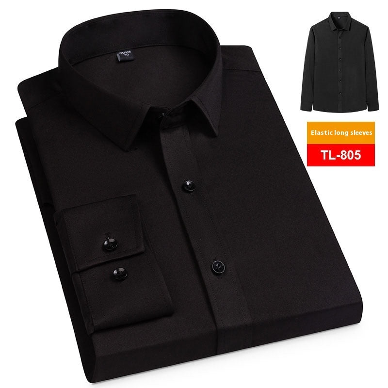 Men’s Spring Stretch Long-Sleeve Business Casual Shirt – Slim, Comfortable & Wrinkle-Resistant