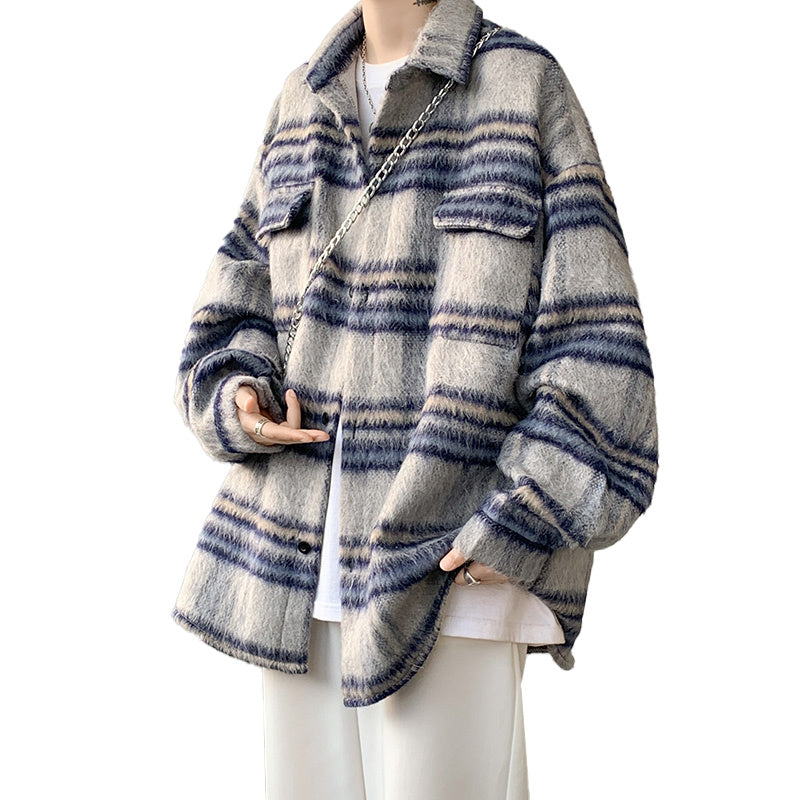 Brushed Woolen Coat For Men Autumn And Winter Chanel-style Jacket